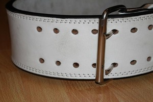 El mejor cinturón de elevación de potencia de doble punta de cuero genuino, cinturón de potencia de doble punta de cuero blanco, cinturón de culturismo para gimnasio - Product Image 4