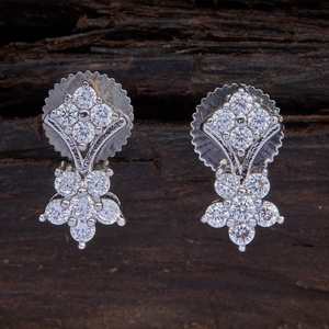 Pendientes de Zirconia 151969 Estilo Religioso, Aros y Pendientes de Acero Inoxidable con Diseño de Perlas, Flores y Plantas, Bañados en Rodio para Fiestas - Product Image 3