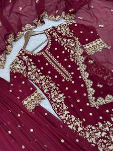 <b>Presenting</b> New Premium Quality Heavy Faux Georgette Salwar Kameez Set Embroidery Sequence Worked Fully Stitched Ready Wear - Product Image 4