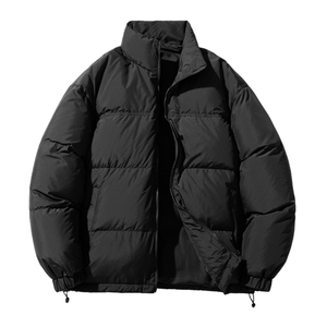 Factory Direct Custom Men <b>Mandarin</b> <b>Collar</b> Winter Puffer <b>Jacket</b> Canvas Waterproof Outdoor Daily Wear Front Logo - Product Image 1