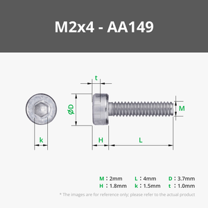 Tornillos de máquina con cabeza hexagonal M2 (SHCS) de acero inoxidable 304 y acero al carbono, tornillos de ajuste métricos lisos de 25 mm M2.5 M3 M6 - Product Image 2