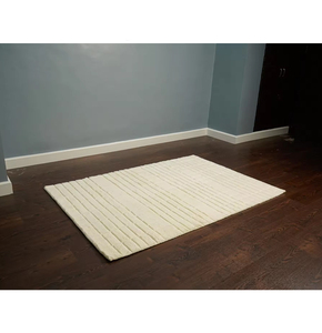 Tapis en laine géométrique moderne fait main, lavable, taille personnalisable, carré, noué à la main, décoration intérieure - Product Image 1