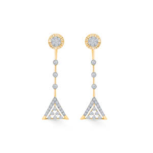 Pendientes <span class=keywords><strong>Diora</strong></span> Point Gold Drop con diamantes estilo colgante - Product Image 2