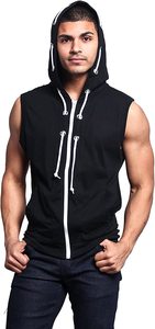 เสื้อกล้ามมีฮู้ดสำหรับผู้ชาย,เสื้อกล้ามเพาะกายแห้งเร็วแขนกุด - Product Image 6