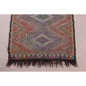 2.9x3.7 ft Turkish Rug Vintage Small Rug <b>Red</b> Patchwork <b>Wool</b> Eco Friendly Latex Backing Rug - Product Image 5