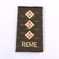 Écussons thermocollants personnalisés pour uniformes de cérémonie, broderie de rang, tissu vert olive, usage extérieur, fabrication en gros 2025