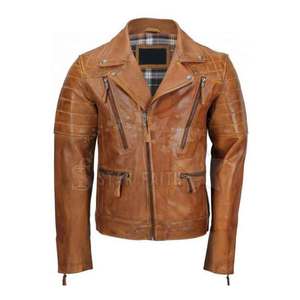 Chaqueta de moda de invierno de diseñador para hombre, cuello levantado personalizado, piel de oveja, estilo callejero - Product Image 1