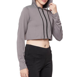 Sudadera Corta con Capucha para Mujer, Superventas, Transpirable, de Alta Calidad, Diseño Original, Logotipo Frontal Personalizado, 100% Algodón Felpa, Ecológica - Product Image 2