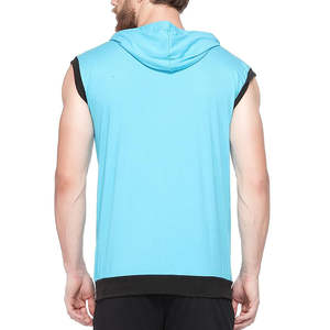 Premium Quality <b>Hoodie</b> Pakistani Manufacturer <b>Men's</b> Fitness <b>Sleeveless</b> Gym Zip Up <b>Hoodie</b> with Customized Logo for Sale - Product Image 4