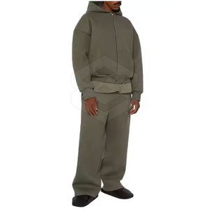 Nouveautés en gros ensemble de survêtement de gymnastique pour hommes pantalon élastique avec pantalon évasé pour le jogging d'hiver ensemble deux pièces en vente - Product Image 2