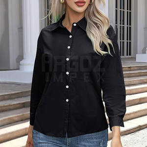 Camisas Casuales para Mujer al por Mayor, Último Diseño, Gran Venta, Alta Calidad, Hechas a Medida, Logotipo Frontal Sólido, 100% Algodón - Product Image 5