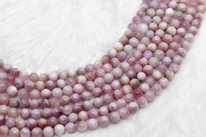 Piedra Preciosa Natural, Pura y Auténtica de Kunzita de 8MM, Cuentas Redondas RB-KUN-8 para la Fabricación de Joyería de la Marca Anshul Impex - Product Image 1