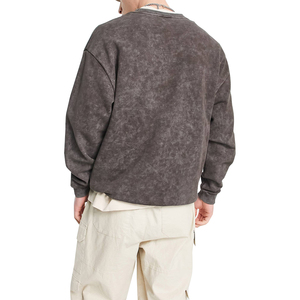Professional Fabric Men's Acid <b>Wash</b> Pullover Sweatshirts Unique Style Winter Print Design Wholesale - Product Image 2