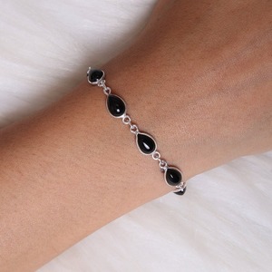 925 Sterling <b>Silver</b> Handmade Gemstone Black Onyx Spinner <b>Bracelet</b> Jewelry 925 <b>Solid</b> Best Quality Wedding Gift Designer Jewelry - Product Image 4