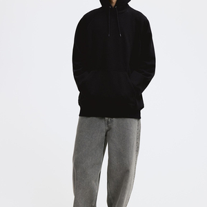 Venta al por mayor 500gsm Sudadera con capucha en blanco algodón entrenamiento Sudadera con capucha caída del hombro inalámbrico Sudadera con capucha de los hombres de gran tamaño - Product Image 2