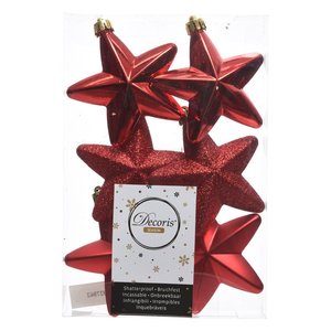 Amicasa 6 Piezas de Estrellas Rojas de Plástico 9027862 Adornos Navideños para Árbol y Bolas de Navidad - Product Image 1