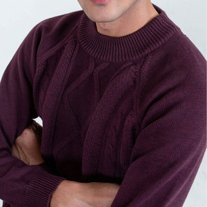 Pull-over col rond pour homme, tricot uni, personnalisable OEM, pour l'hiver, fabricant de pulls pour homme - Product Image 6