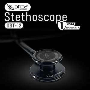 Stéthoscope OTICA Full Black à double face, diaphragme en aluminium et cadre thermolaqué, son clair, pour étudiants en médecine - Product Image 2