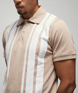 Camiseta Polo personalizada con bloques de color para hombre, 100% de algodón, holgada, manga corta, personalizada, con logotipo impreso DTF, hip hop, Polo para hombre - Product Image 4