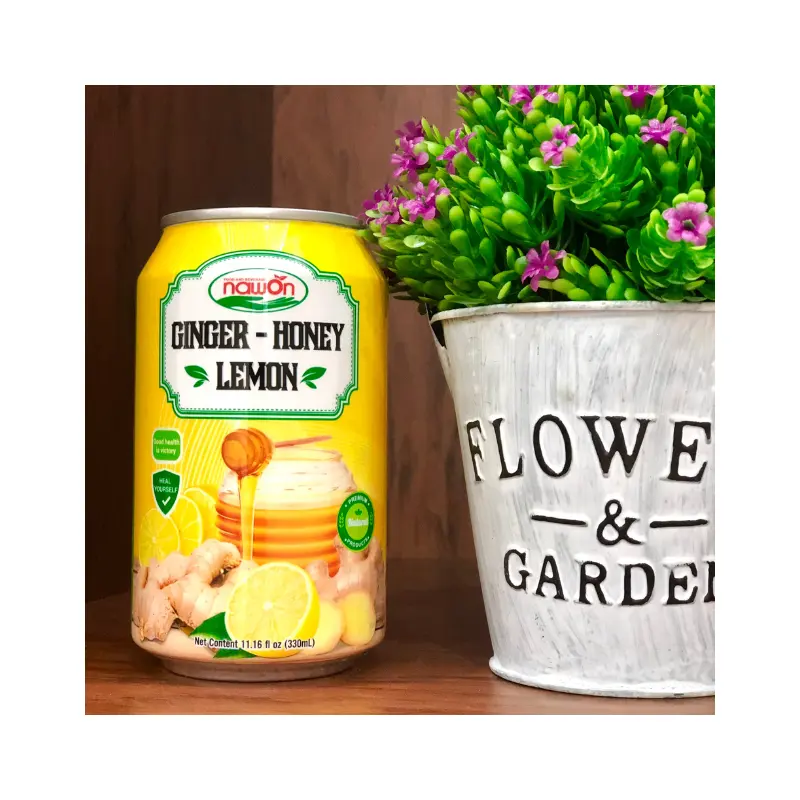 Natural Tasty Ginger Honey Lemon Mix In 330ml NAWON Canned Fruit Juice - Best Price OEM/ ODM Service