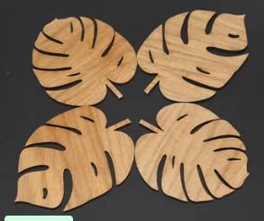 Set of 4 Geometric Wooden Coasters Stylish and Unique Design for Drinks and <b>Table</b> <b>Protection</b> - Product Image 3