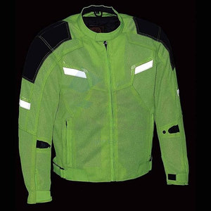 Chaqueta de Motociclista Ligera de Malla Negra para Hombre, para Calle y Viajes, Chaqueta de Motociclista Negra, Negro-Verde Neón - Product Image 3