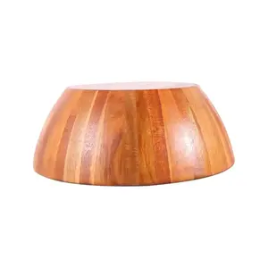 Cuenco para servir ensalada grande de madera de mango macizo hecho a mano 100%, decorativo moderno de madera para regalos de negocios, suministro mundial - Product Image 3