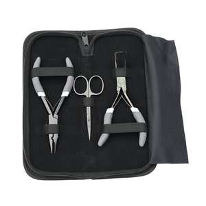 Kit d'outils pour extensions de cheveux, petites pinces à micro-perles pour le sertissage et le retrait, mini-ciseaux, pinces à double ressort à mâchoires plates, kit d'outils de salon - Product Image 1