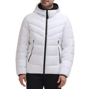 Vestes matelassées pour hommes de créateurs en gros, manteaux en tissu de haute qualité avec duvet personnalisé, vestes matelassées brillantes pour l'hiver - Product Image 1