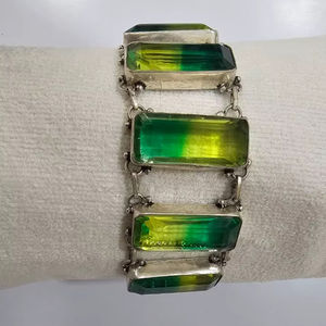 Pulsera de cuentas de piedra Natural cuadrada colorida de alta calidad, joyería de latón con dijes decorativos - Product Image 1