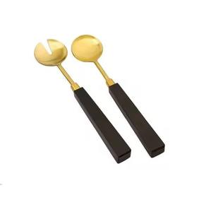 Servidor de Ensalada de Acero Inoxidable con Mango Elegante, Juego de Cubiertos de Metal de Estilo Nuevo, Cuchara y Tenedor para Ensalada, Juego de Cubiertos de Metal - Product Image 4