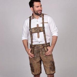 Shemax Trachten สั้น lederhosen สีเทาจริงสีน้ำตาล - Product Image 3