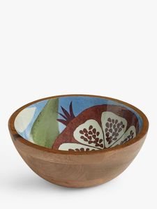 Ensaladera de madera decorativa esmaltada hecha a mano de nuevo diseño, cuenco de madera de mango de diseño impreso personalizable para uso multiusos - Product Image 4