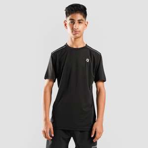 เสื้อยืดแขนสั้นลำลองสไตล์สตรีทแฟชั่นสำหรับวัยรุ่นชาย ทรงโมเดิร์น สีดำ ผลิตจากผ้าโพลีเอสเตอร์/สแปนเด็กซ์ เนื้อผ้าหนา ระบายอากาศได้ดี ทรงหลวม - Product Image 1