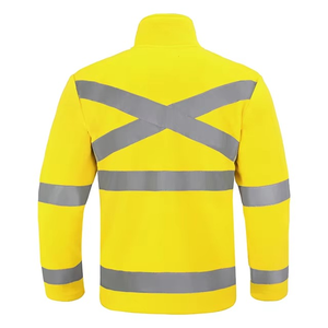 Ropa de trabajo de invierno personalizada para hombre de talla grande, chaqueta de concha suave con cremallera, nuevo forro polar reflectante, impermeable, transpirable, de punto - Product Image 6