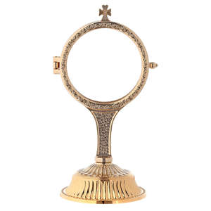 Navire religieux plaqué or exquis en laiton martelé et décoré pour l'affichage liturgique et cérémonial de l'autel de l'église - Product Image 6