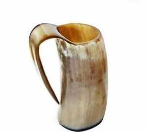 Taza de Cuerno de Búfalo Vikinga Hecha a Mano con Acabado Natural, Estilo Vintage y Moderno Duradero - Product Image 3