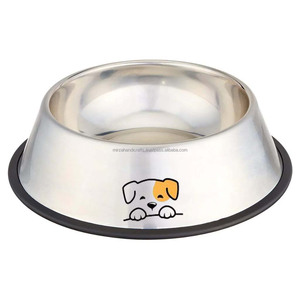 Cuencos de comida antideslizantes de acero inoxidable para perros, tazón alimentador de mascotas de tamaño mediano con logotipo - Product Image 6