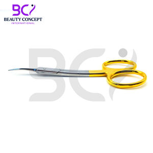 Medio mango dorado Haga su propio mejor proveedor con logotipo propio para uso en el cuidado personal Tijeras de uñas de acero inoxidable - Product Image 2