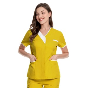 Uniformes de algodón con apertura de cremallera para mujer, ropa de trabajo de enfermera con cuello de abrigo, mono de médico veterinario para Spa, ropa de trabajo - Product Image 6
