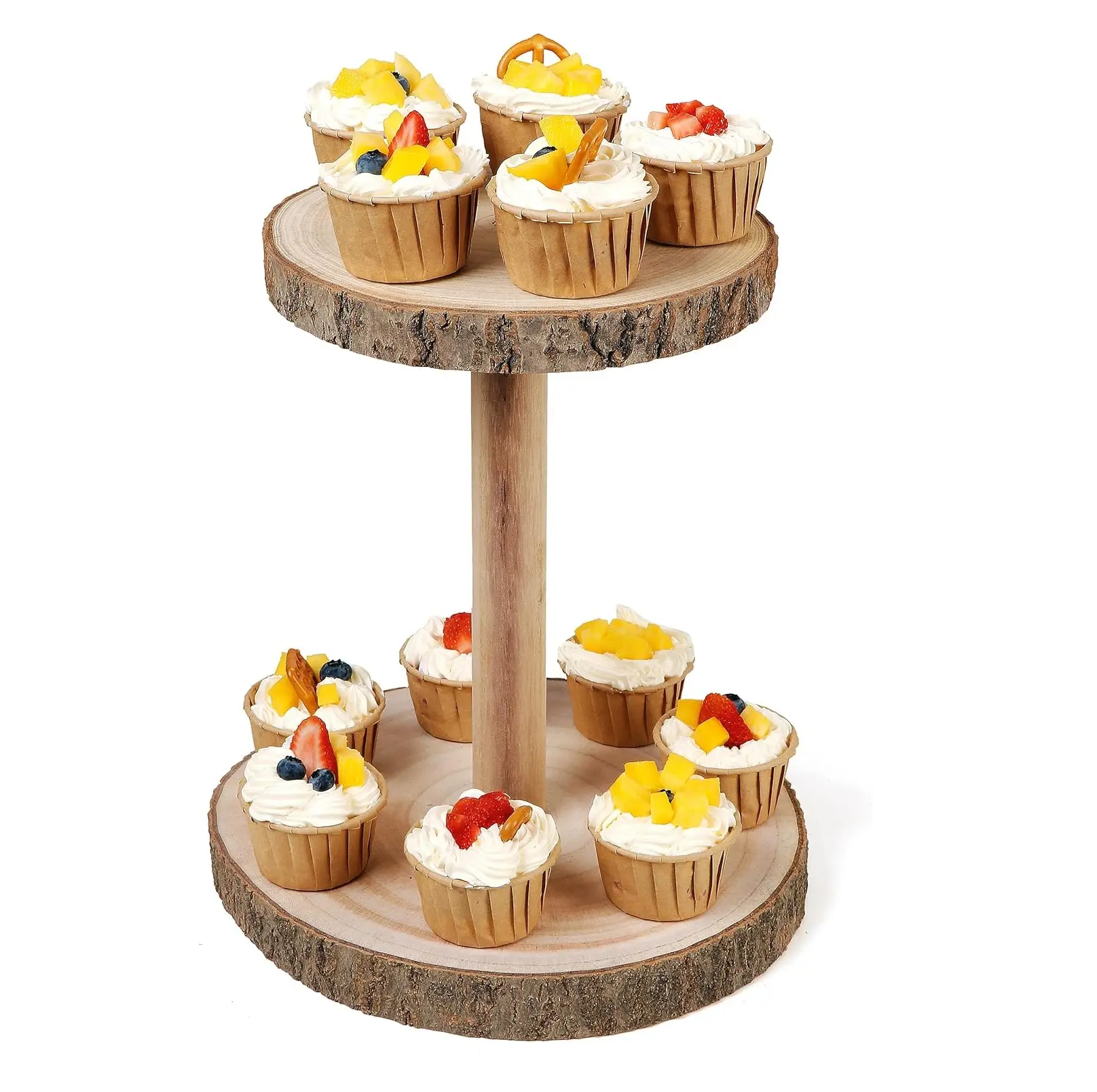2024 Schlussverkauf Holz 2-stufiger Stand Kuchen Werkzeug für Hochzeit Party und Geburtstag zu verkaufen im Großhandel Preise kundenspezifisches Design