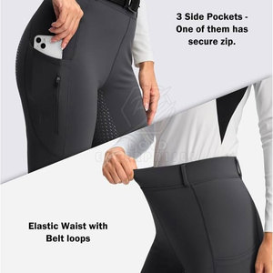 Women's Classic Style Spandex and Nylon Riding Breeches Soft and Comfortable with Grip Seat and Phone Pocket - Product Image 4