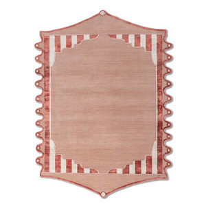 Alfombras de Lana y Seda de Bambú Anudadas a Mano de Gran Tamaño Jardins Du Monde, Diseño de Rayas Rosas y Púrpuras, Rectangulares de 9x12, para Pasillo -Esk-9042 - Product Image 1