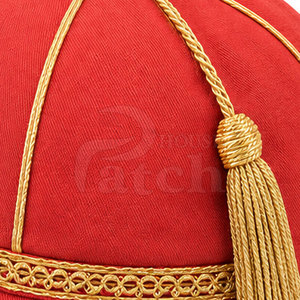 Chapeau d'honneur élégant, couvre-chef cérémoniel traditionnel et formel avec bande, passepoil fin et pompon, conception personnalisée pour présentation - Product Image 6