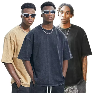 เสื้อยืดลายล้างกรดฮิปฮอปโอเวอร์ไซส์แนวสตรีทเสื้อยืดวินเทจแบบสั่งทำเสื้อยืดพิมพ์ลาย DTG สำหรับผู้ชาย - Product Image 2