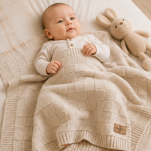 Couverture tricotée 100 % coton pour bébé, vente en gros, OEM – Couverture douce en tricot torsadé pour poussette, fournisseur Denizli Turquie - Product Image 3
