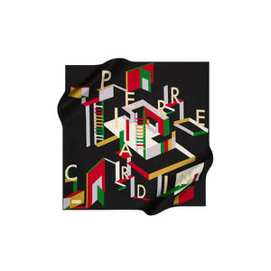 Écharpe carrée en crêpe satiné Pierre Cardin 90x90 - Mélange de soie et de polyester tendance - Product Image 1