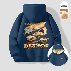 Nueva Sudadera con capucha forrada de lana de estilo chino para hombre, Top cálido de terciopelo de cordero grueso, ropa de calle Nueva para Otoño e Invierno - Product Image 1