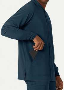 Traje de Bata elástico de manga larga con cuello en V para mujer, venta al por mayor, conjuntos de Jogger de enfermería, uniforme de Hospital ecológico para salón de belleza - Product Image 6