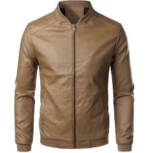 Veste en cuir pour homme tendance, col montant, respirante, prix de gros bon marché, meilleure qualité, fabriquée au Pakistan - Product Image 1